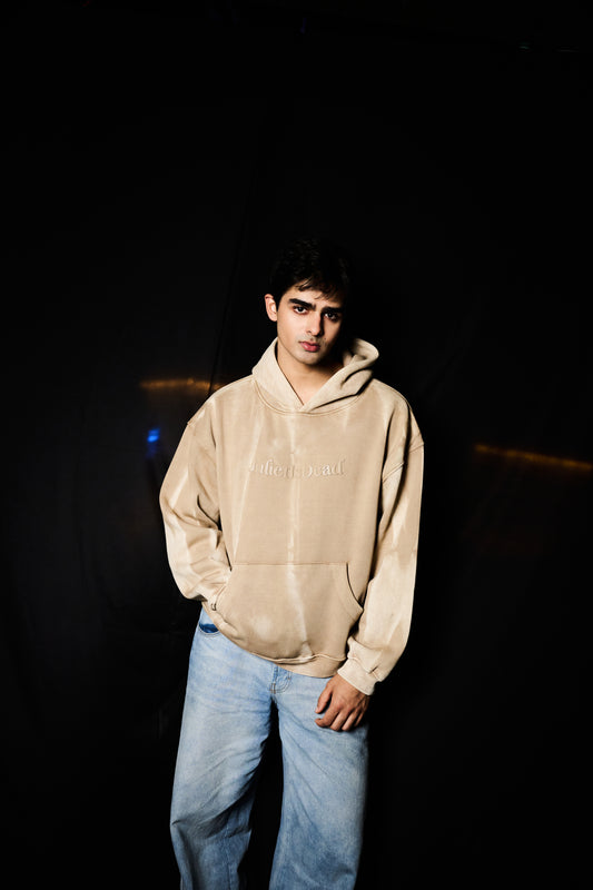 Beige Washed Hoodie